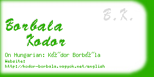borbala kodor business card